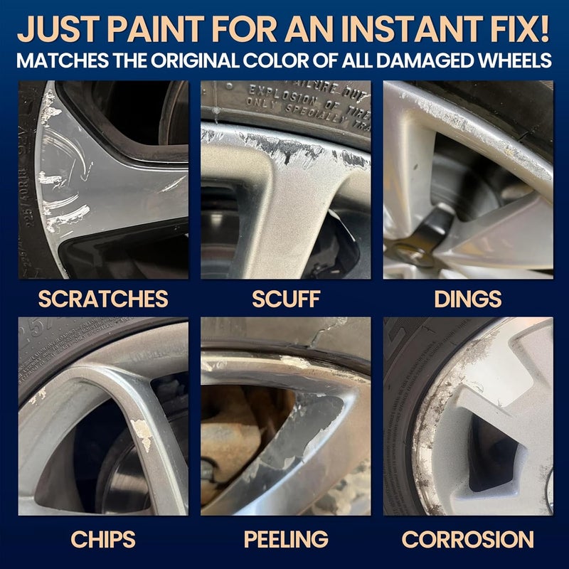 cocomfix Silver Wheel Touch Up Paint, Chrome Rim Paint for Curb Rash, Wheel Scratch Repair Kit for Chrome, Alloy, Aluminum, Enamel, Universal Silver Automotive Touch Up Paint Pen (1 fl oz) - Image 2